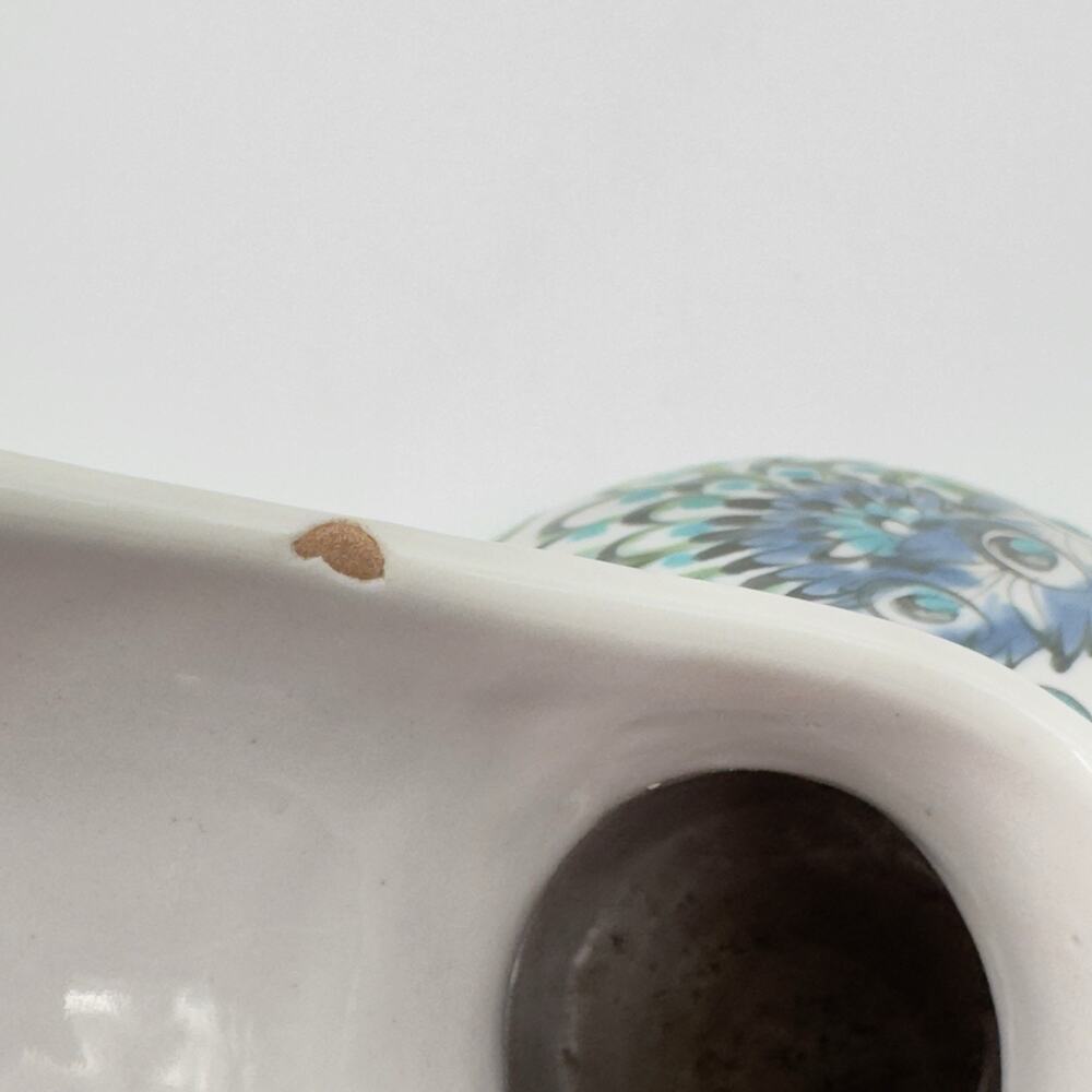 Vintage Ikaros Pottery Hand Painted Pitcher Rhodes Greece White Blue Green - Picture 6 of 10